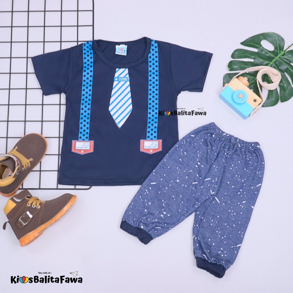 Setelan Chaplin Boy bayi - 3 tahun / Export Class Kaos Karakter Celana Baju Bayi Celana Lengan Laki Babycinnamon