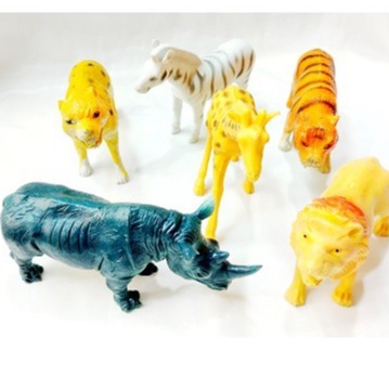 Mainan Permainan Maenan edukasi Hewan Hewanan Binatang Badak Singa Karet animal figure Animal Toys