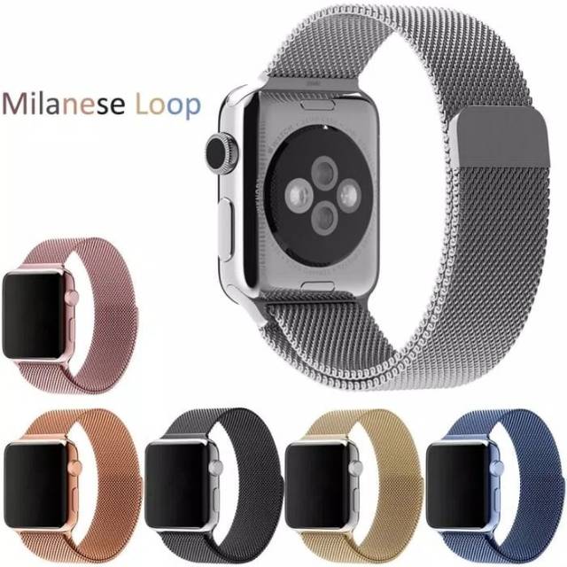 Tali jam Apple Watch 42mm 44mm 45mm 38mm 40mm 41mm apple watch ultra Milanese Loop Magnet Strap Band Stainless Series 1 2 3 4 5 6 7 8 se