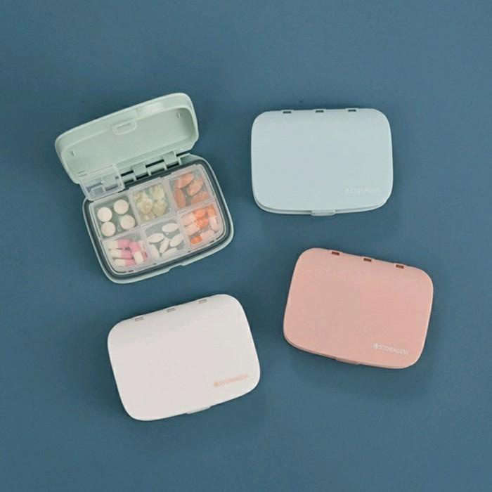 Box Tempat Obat Kotak Obat Vitamin 6 Sekat