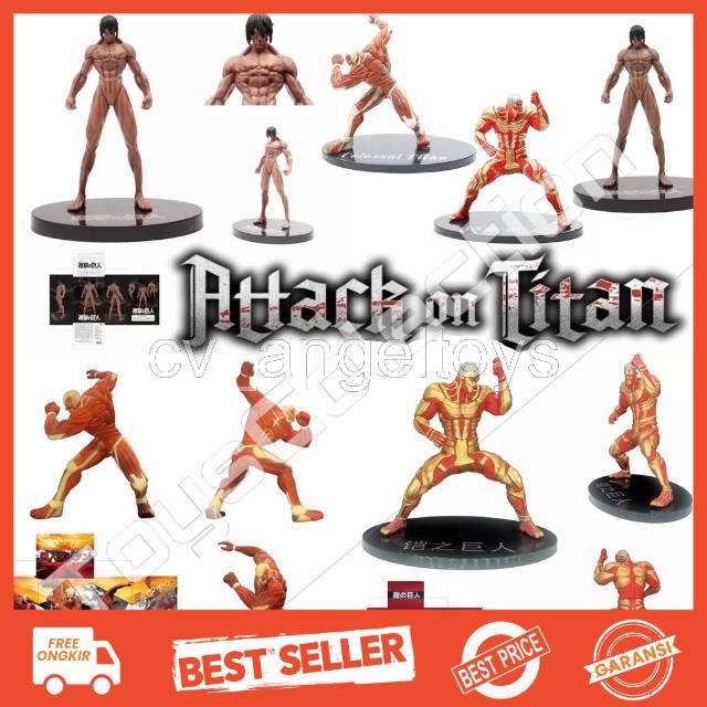 MINIATUR ACTION FIGURE ATTACK ON TITAN EREN YEAGER REINER BRAUN ARMORED COLOSSAL TITAN FORM TOPPER C