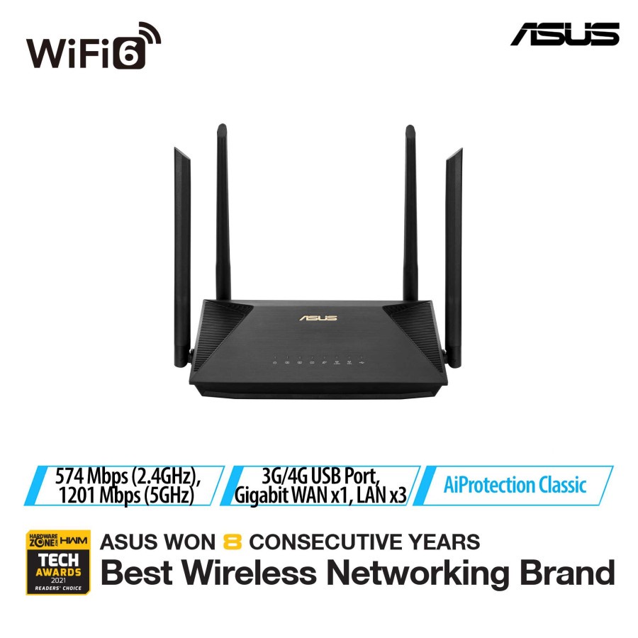 ASUS RT-AX53U (2 Pack) Dual Band WiFi 6 AX1800 Wireless Router WiFi 6