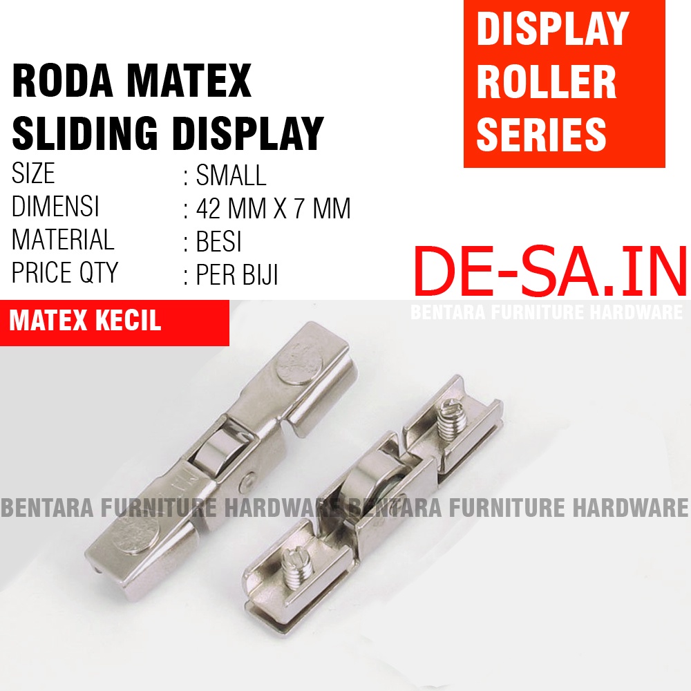 RODA MATEX KECIL ETALASE GESER - ROLLER DISPLAY SLIDING