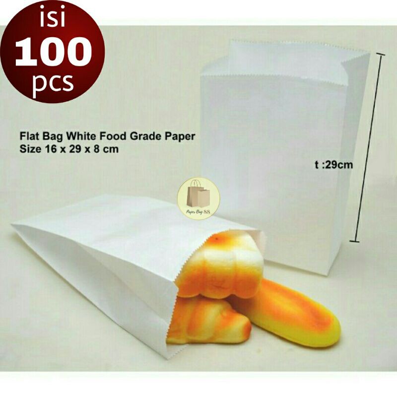 

Paperbag Kantong Kertas Putih L 16x8x29 cm Fried Chicken (isi 100 pcs)