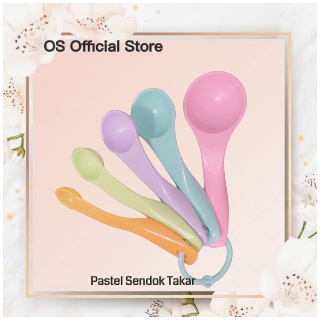 OS Sendok Takar Pastel set 5 in 1 warna warni ukuran kue air bumbu A14