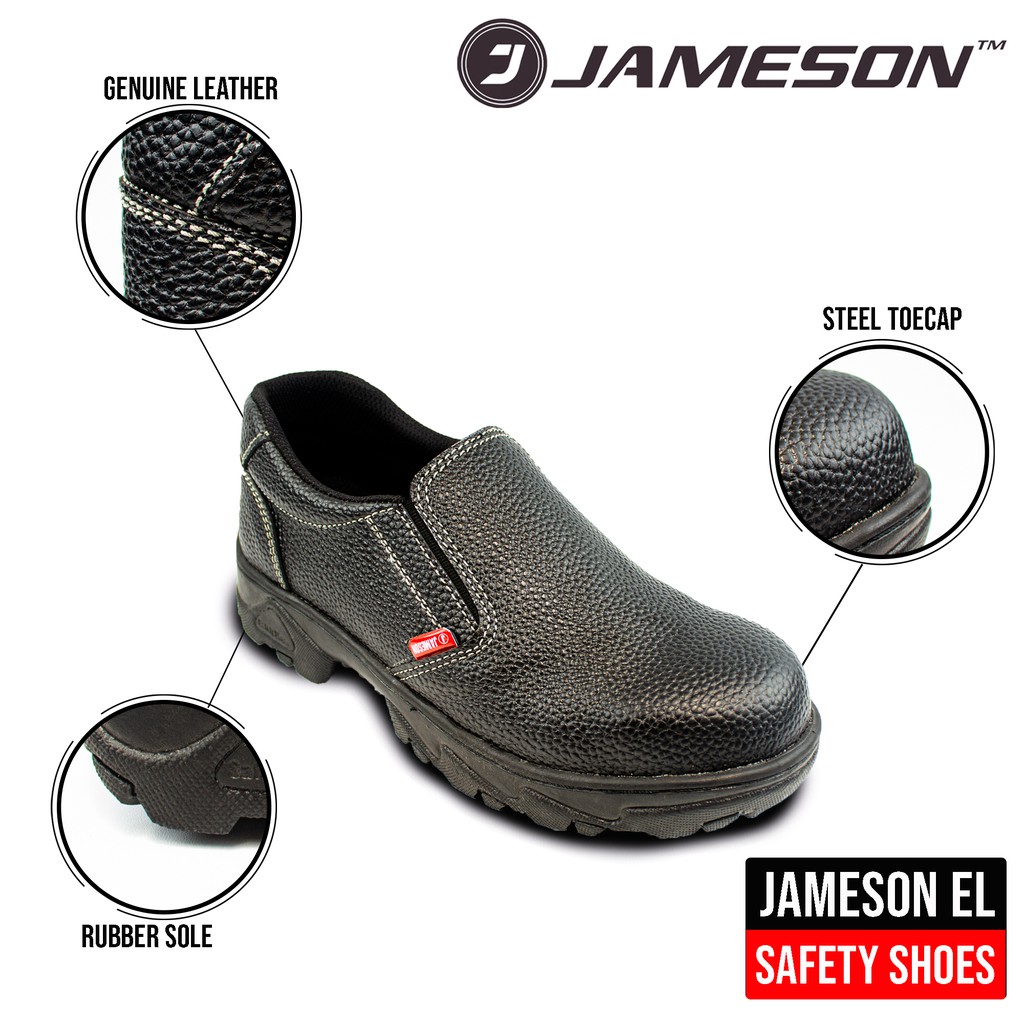 Sepatu Safety shoes Slip On Jameson EL / kulit asli / Besi di penghujung