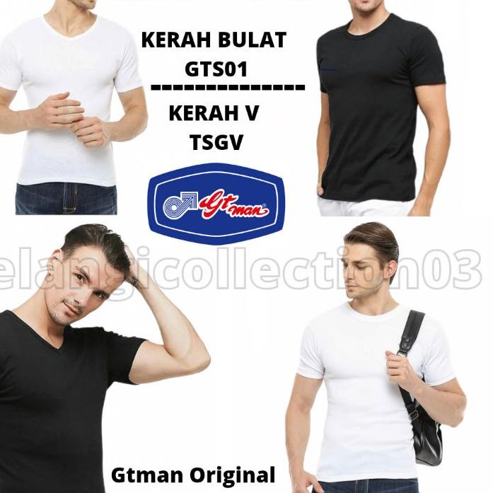 KAOS OBLONG PRIA GTMAN KERAH BULAT & KERAH V