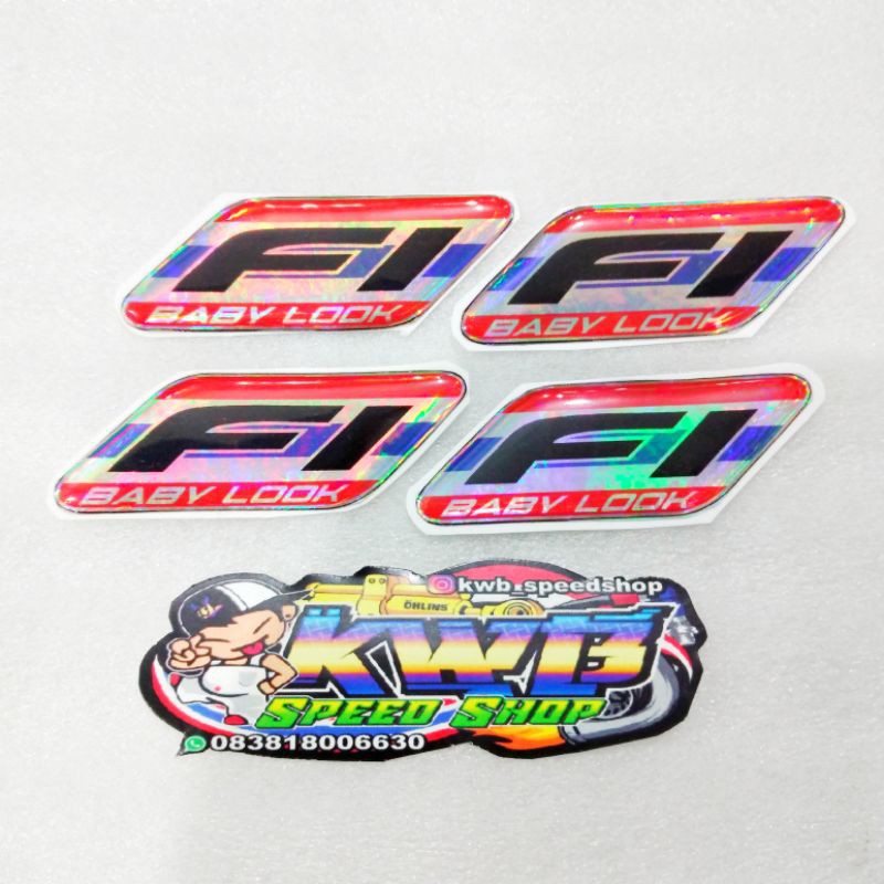 Sticker emblem beat scoopy fi hologram timbul