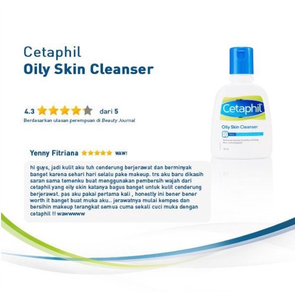 Cetaphil Oily Skin Cleanser 125ml Skin Care Pembersih Muka untuk Kulit Berminyak