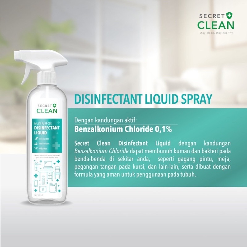 Secret Clean Multipurpose Disinfectant Liquid 500 ml Spray