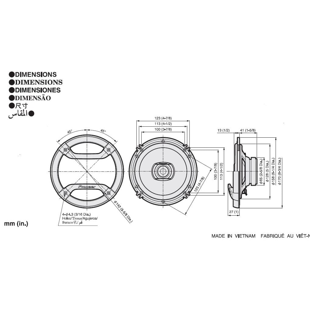 Speaker pioneer ts 1620f Coaxial / TS-F1634R