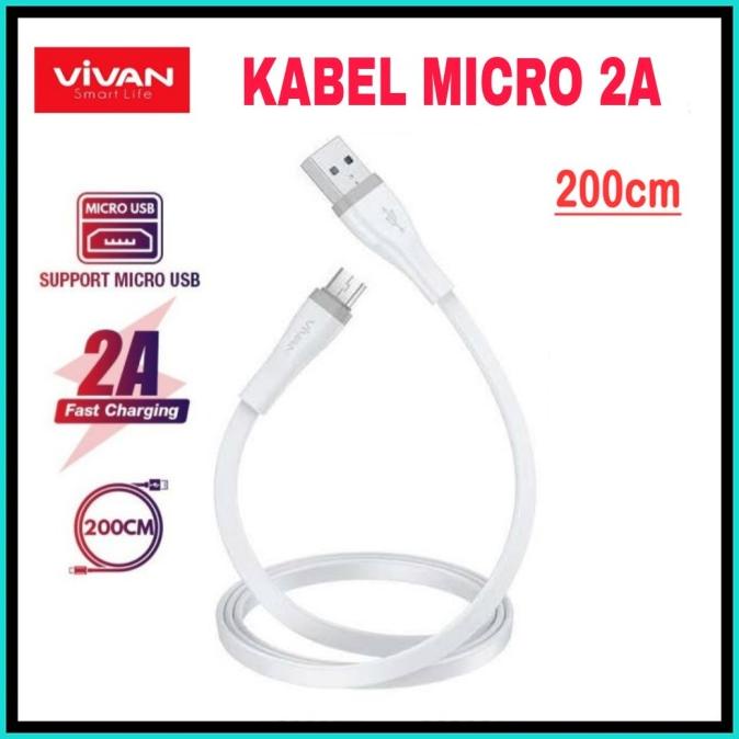 Kabel Micro USB 200cm Vivan 2A Fast Charging USB Micro 2m sm200s