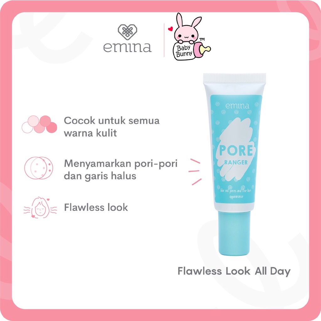 ❤ BELIA ❤ Emina Pore Ranger Blur out Pores Baby Skin Emina Primer BPOM Original