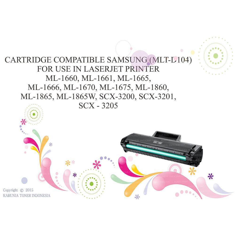 

CARTRIDGE COMPATIBLE LASERJET PRINTER ML 1660 ML 1661 ML 1665