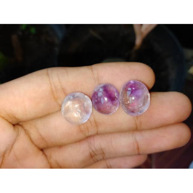 Batu asli alam kecubung es ungu antik unik batu cincin asli pangkalanbun