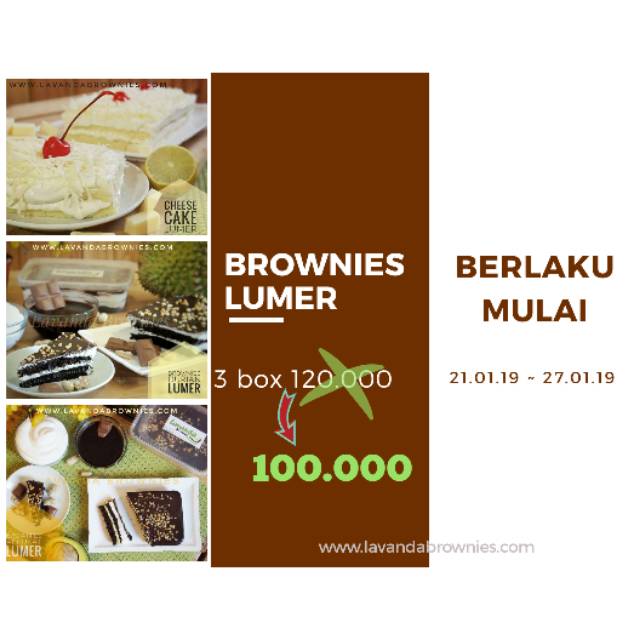 PROMO brownies lumer alpukat, duren, cheese cake KHUSUS GOSEND
