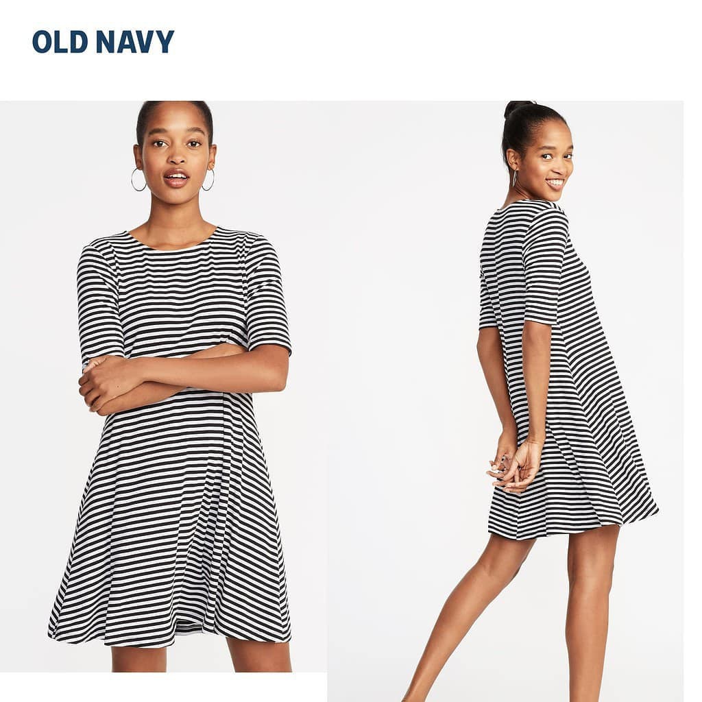 HRG WEB 180RB OLD NAVY SHORT SLEEVE STRIPE SWING DRESS