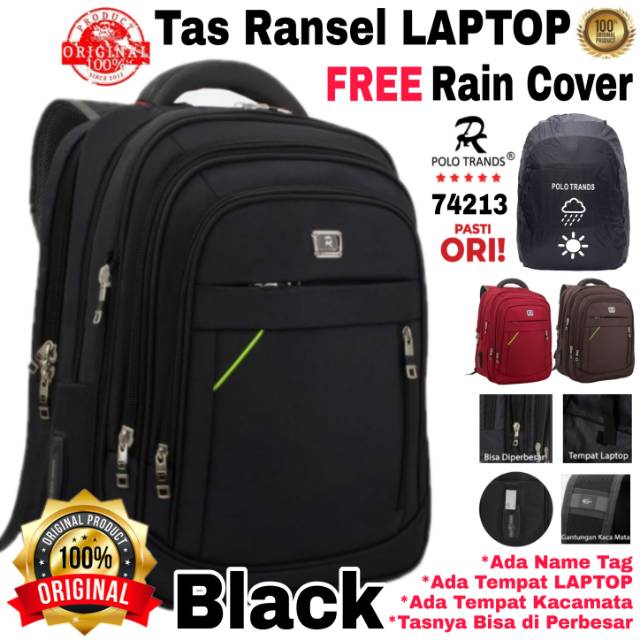 Polo Trands 74213 TAS PUNGGUNG/BACKPACK/RANSEL LAPTOP PRIA/WANITA IMPORT BAG ORIGINAL BRANDED