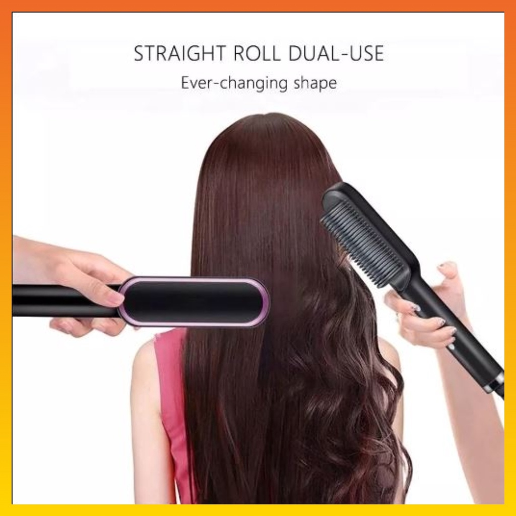 Catokan Rambut Mini Catokan Sisir Pelurus Dan Curly Rambut 2 In 1 Catokan Sisir Elektrik WHFURNITURE