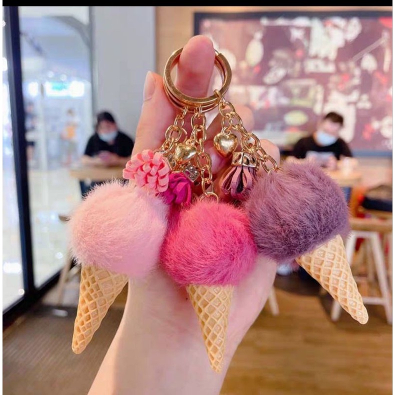 Gantungan Tas wanita Ice Cream Gantungan Kunci Lucu