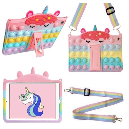 Roxyroxy - Samsung Tab A8 X205 A 8 T295 8 Inch Samsung S6 Lite Tab A7 Lite T220/ T225 Tab A7 10.4 T500/ T505 Pop It Unicorn Case Bubble Fidget Sensory Free Strap