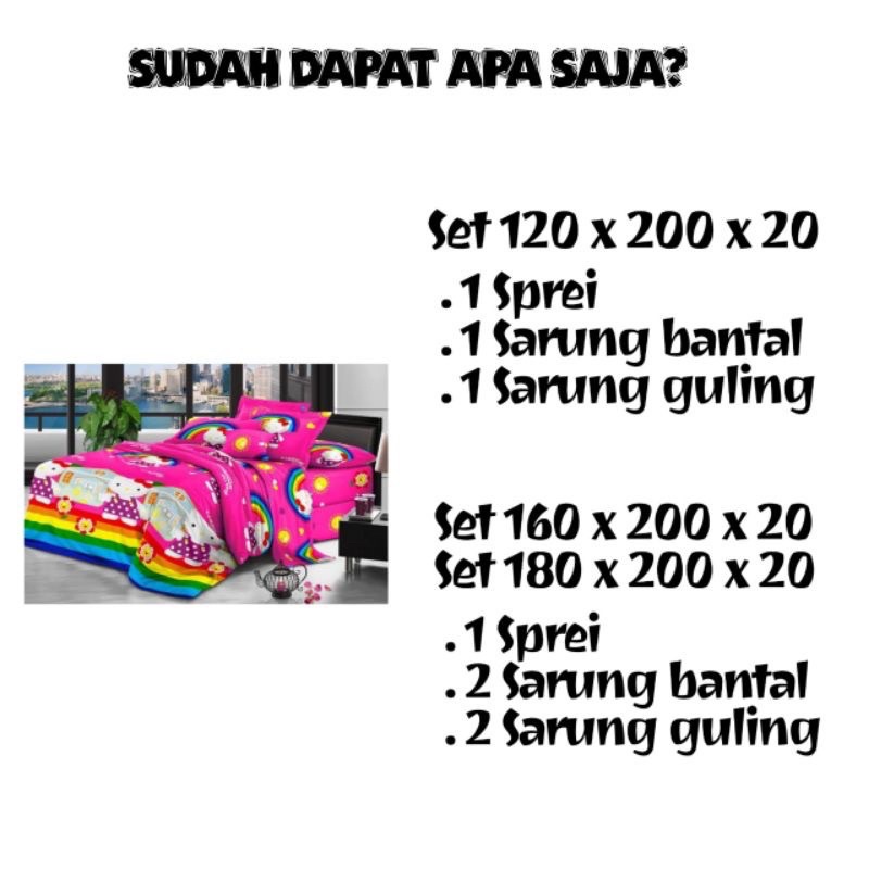 SPREI/SEPRAI HOMEMADE KOTAK AESTETIC POLOS UK 120 160 180