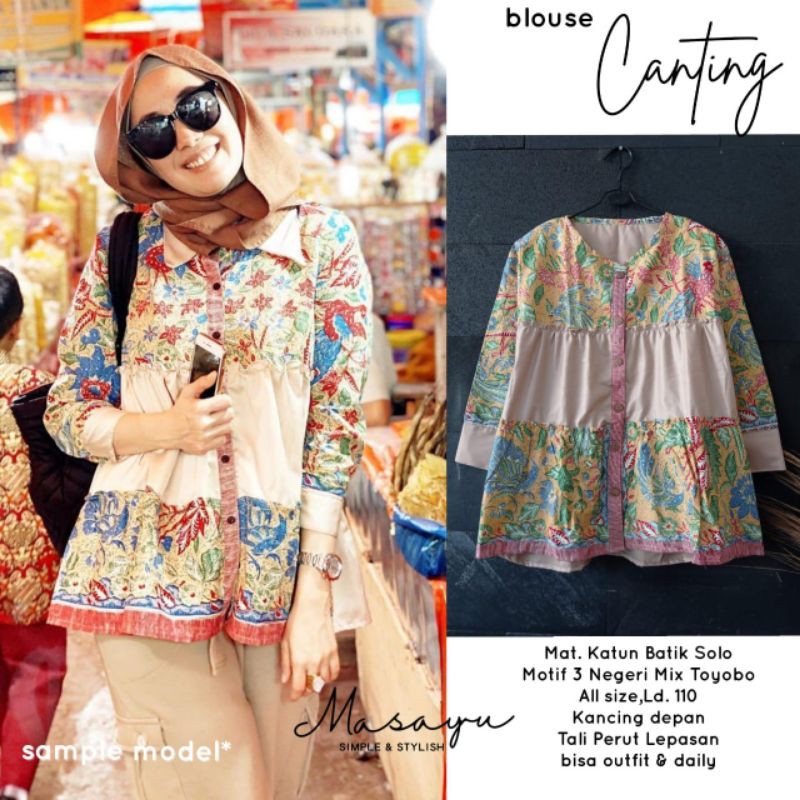 atasan batik murah solo blouse canting batik tuman solo