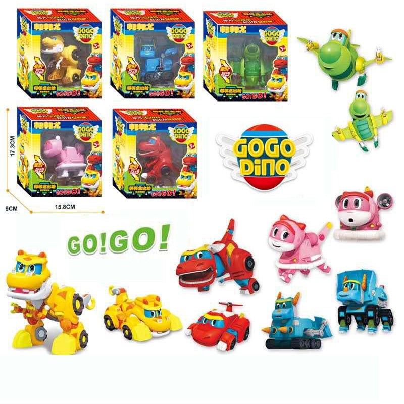 GOGO DINO TRANSFORMATION ROBOT DINOSAURUS - NEW ORIGINAL 1 SET 5PCS