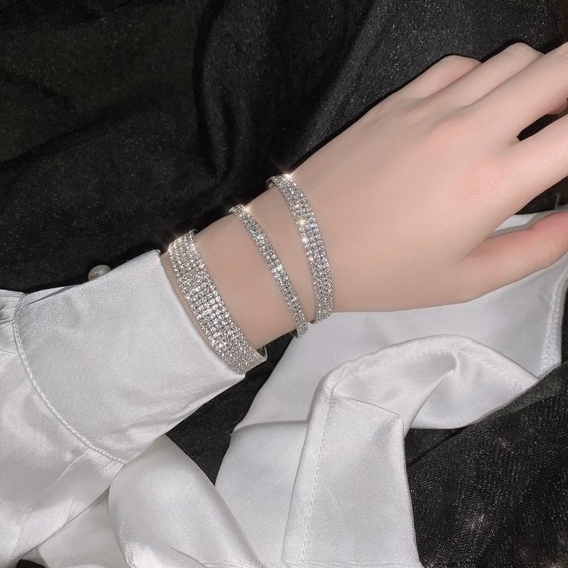 Gelang Multilayer Hias Kristal Untuk Wanita