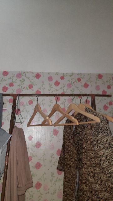 Hanger Kayu Palang Dewasa (wood) Warna Natural Gantungan Baju