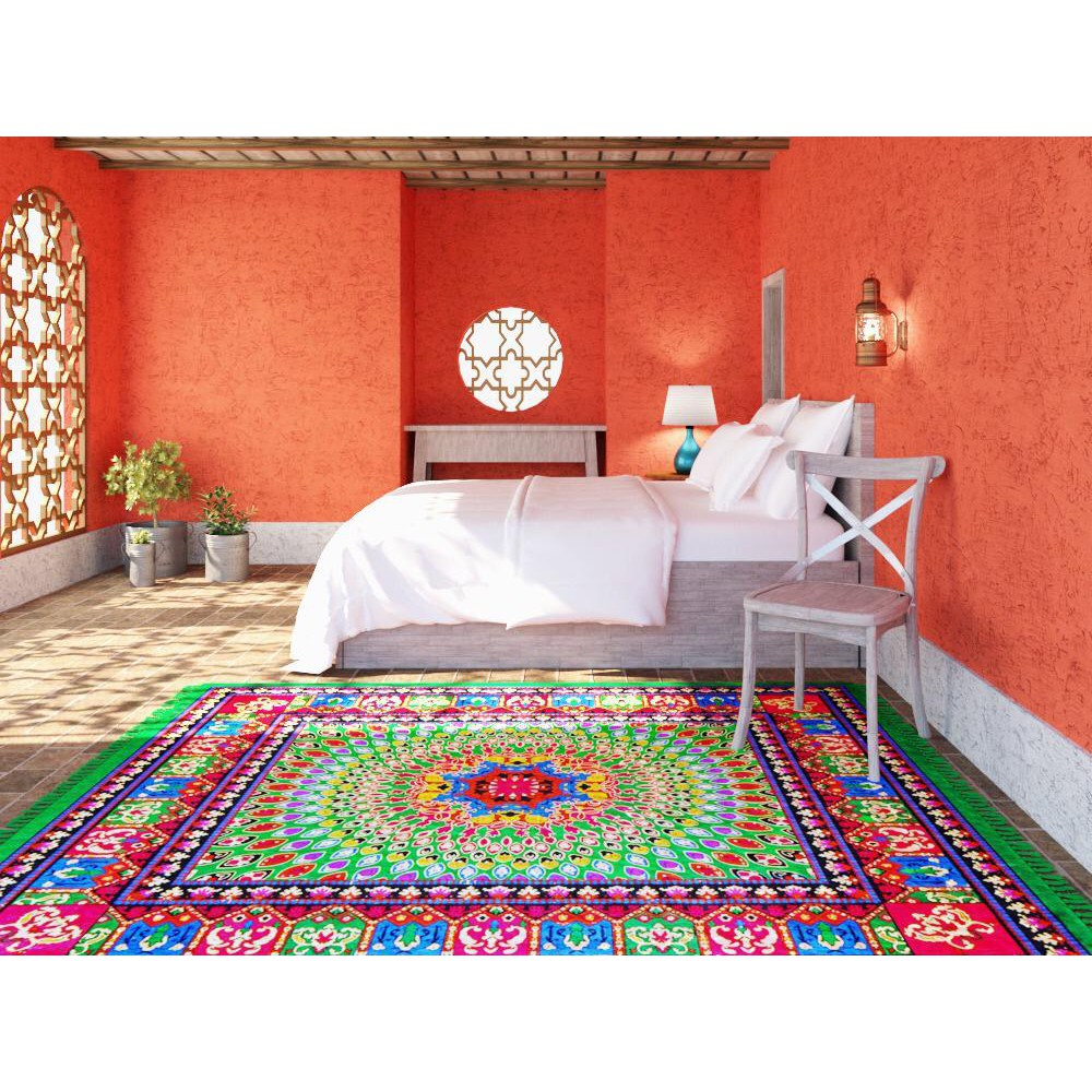 Karpet Turki Ostrich Shiva JUMBO 205x240cm Sisa Ekspor Dubai Permadani Turkey Kualitas Carpet Export-Jumbo Hijau
