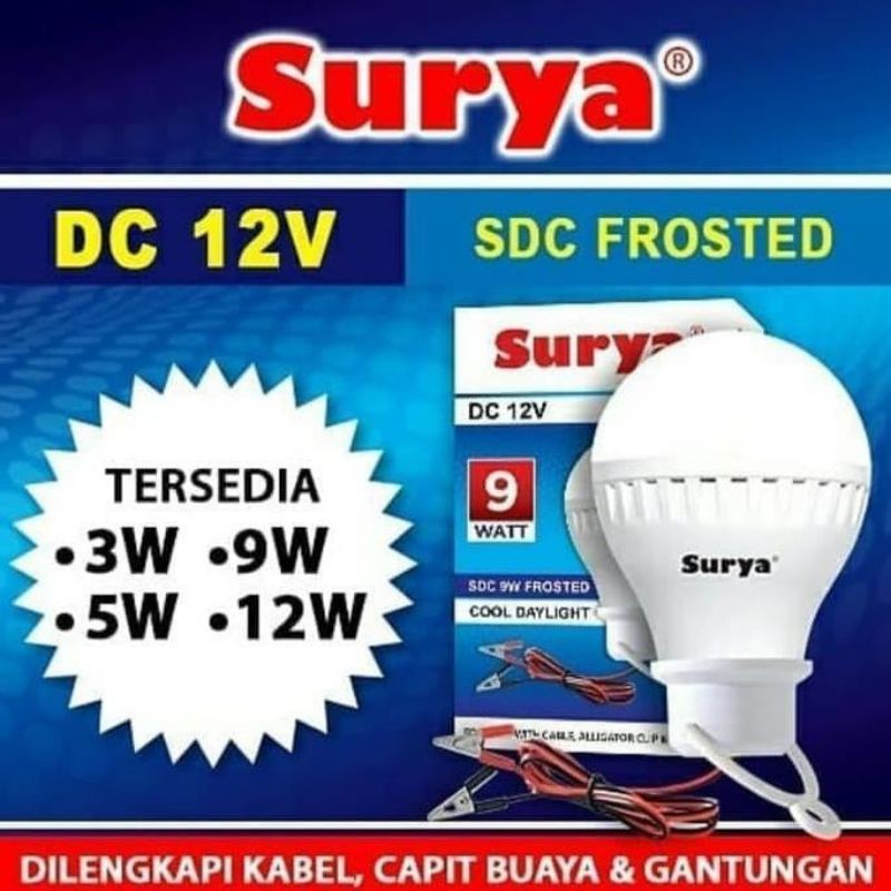 Lampu LED Surya 9W SHLB 901 (Model jepit ke baterai)