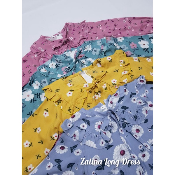 Zalina Long Dress Gamis Panjang Anak Cantik Bahan Rayon Viscose Premium Adem Jatuh Nyerap Keringat Nyaman Untuk Anak