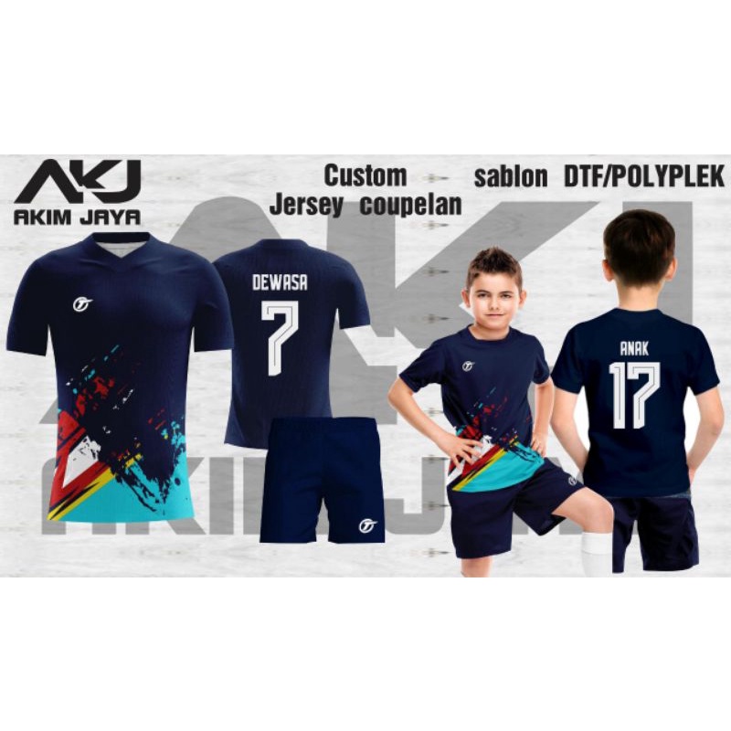 KAOS BOLA PAKE NOMOR DAN NAMA PASANGAN/KAOS BOLA COUPLE ANAK DAN DEWASA/JERSEY BOLA PASANGAN ANAK DAN DEWASA