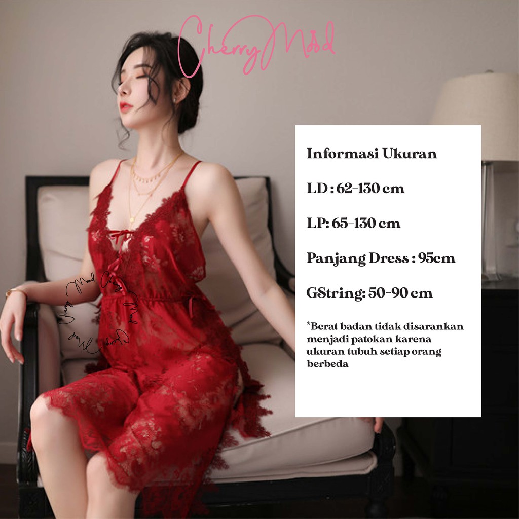 ZINNIA Lingerie Sexy Lace Renda Premium Pakaian Wanita All Size Setelan Tidur Jumbo Fashion Import  Baju Dinas Depan Suami Sleepwear G-string Termurah Baju Malam Pertama Terbaru Pakaian Dalaman Wanita-2