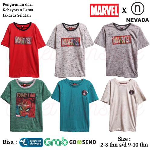 Baju Kaos Atasan Anak Laki Laki Marvel Nevada 2 Branded Original - Kaos Harian Anak Cowok Matahari