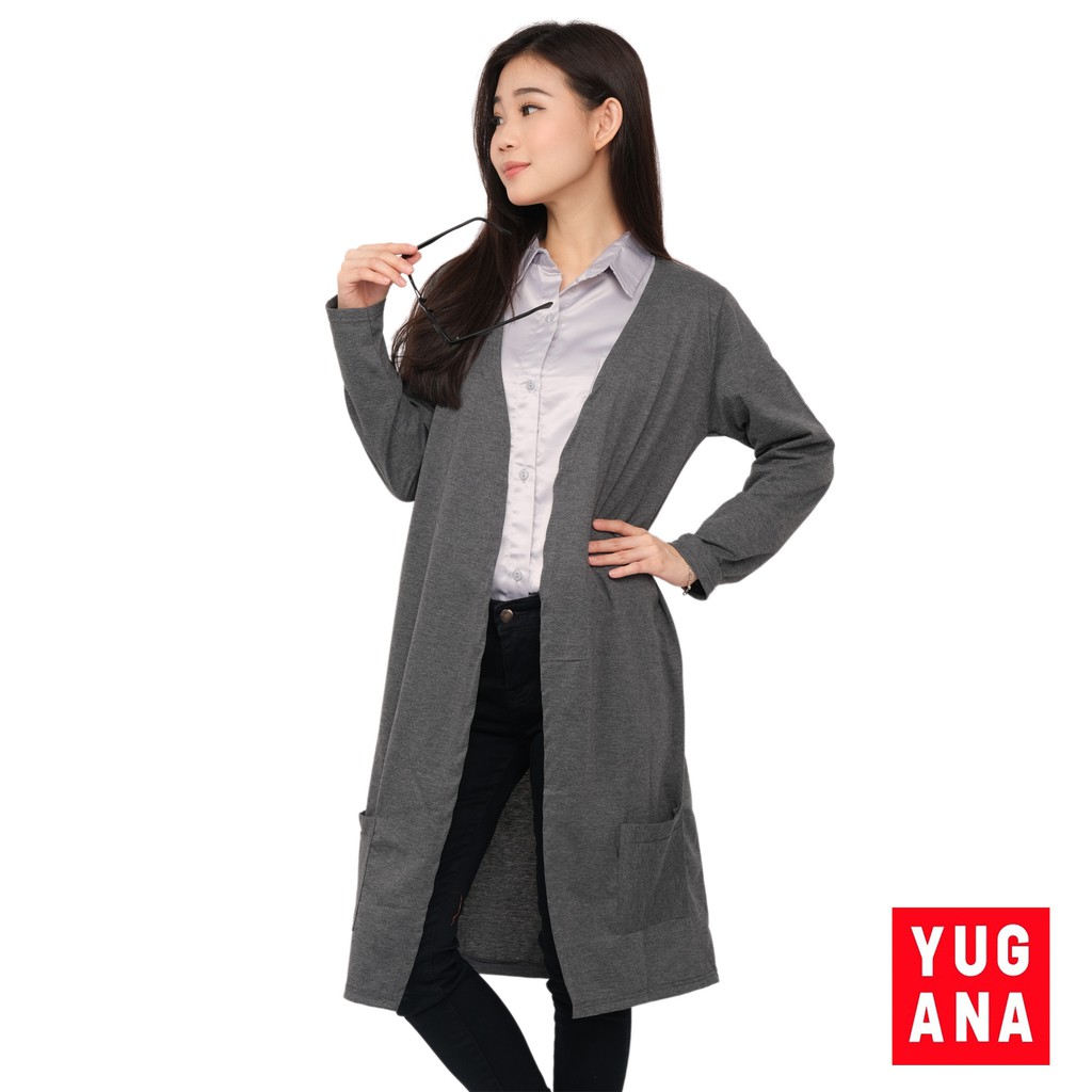 BL - CRLONG Cardigan Panjang Oversize Wanita Polos-1
