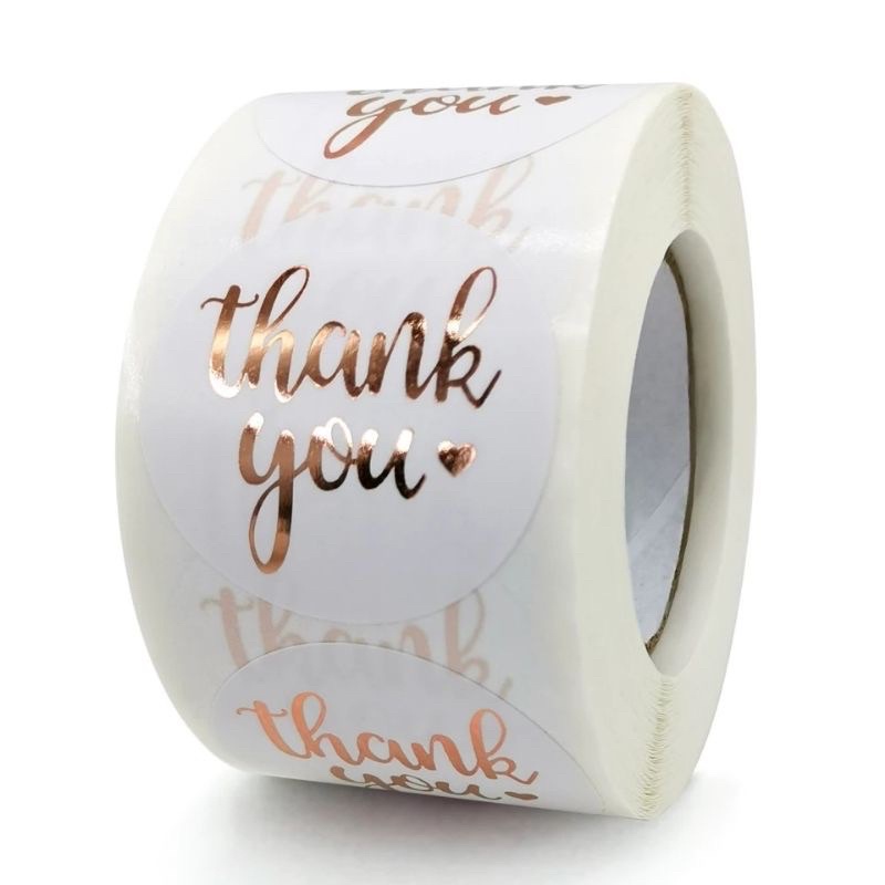 

SATUAN Sticker (2.5cm) thank you handmade love dll untuk souvenir box kue mika kotak packaging