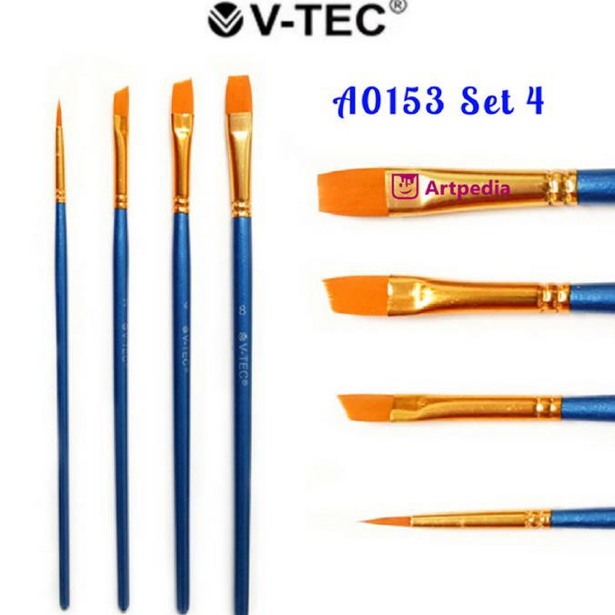 

HOT SALE V-Tec Brush A0153 Set 4 / Kuas Lukis Set 4