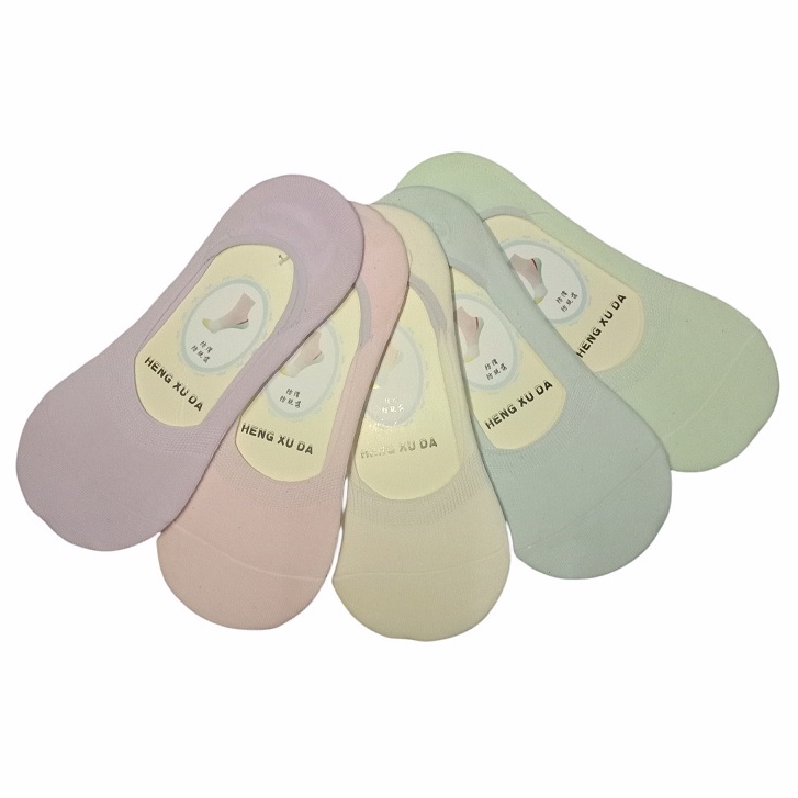 Kaos Kaki Pendek Wanita Invisible Korea Style Hidden 1Pasang (Bahan Katun)(Campur)-3