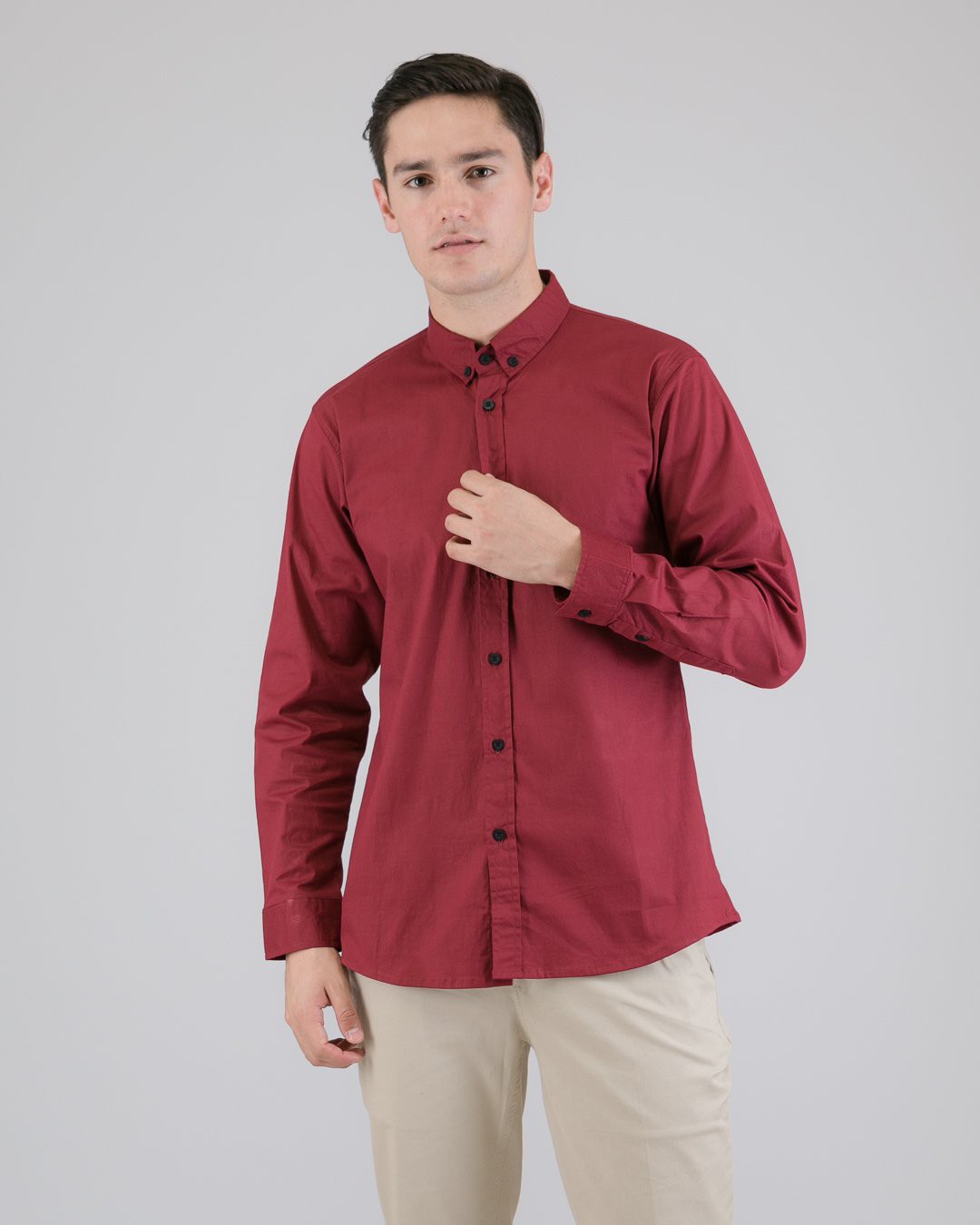 

LIVEHAF - Kemeja - Ponola LS Maroon