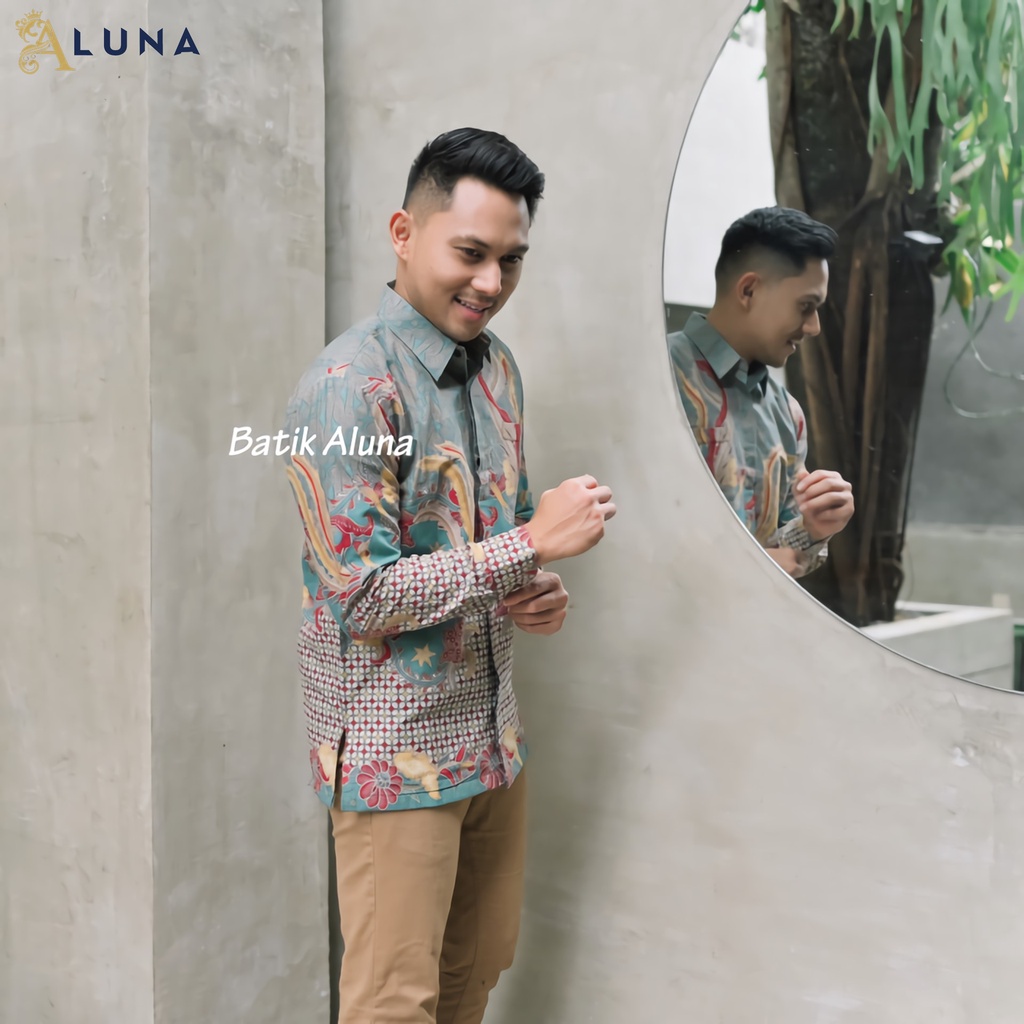 BAJU BATIK PREMIUM PRIA EXCLUSIVE LENGAN PANJANG ALUNA KEMEJA BATIK PRIA REGULAR SOLO MODERN PCW 113