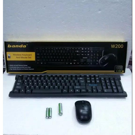 KEYBOARD MOUSE WIRELESS BANDA W 200
