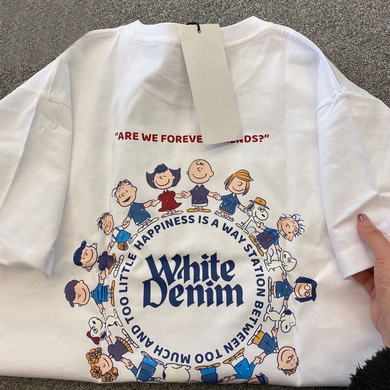 Import original kaos atasan wanita / Premium Bergaya Kerah Bulat T-shirt Tee / Oversize Baju Warna Putih Atasan Wanita（Realpict）