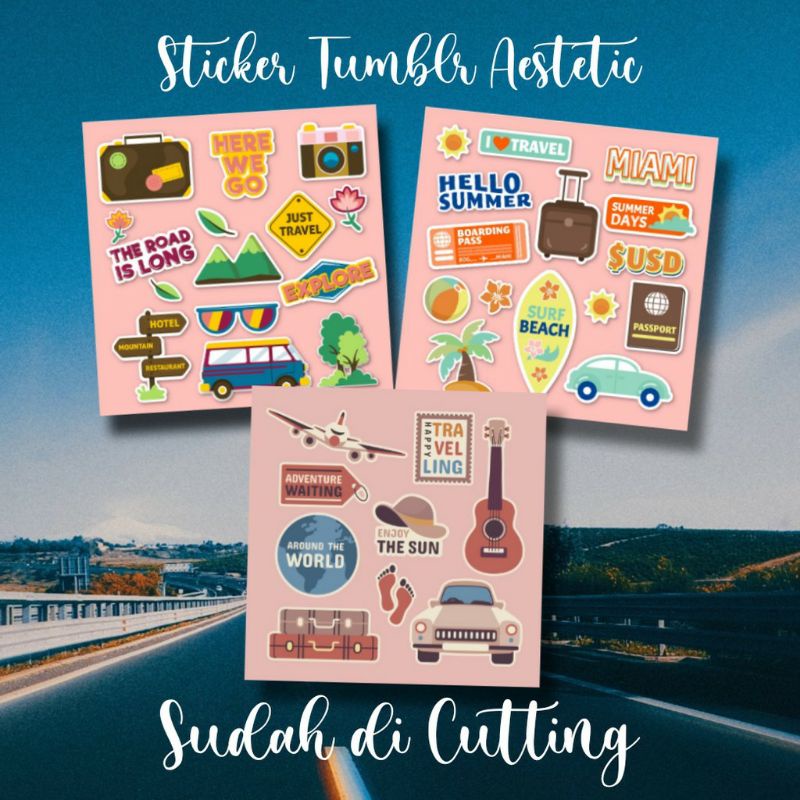 

[JOURNALCARE.ID] Sticker Tumblr Traveling / Stiker Aesthetic Tumblr Pack