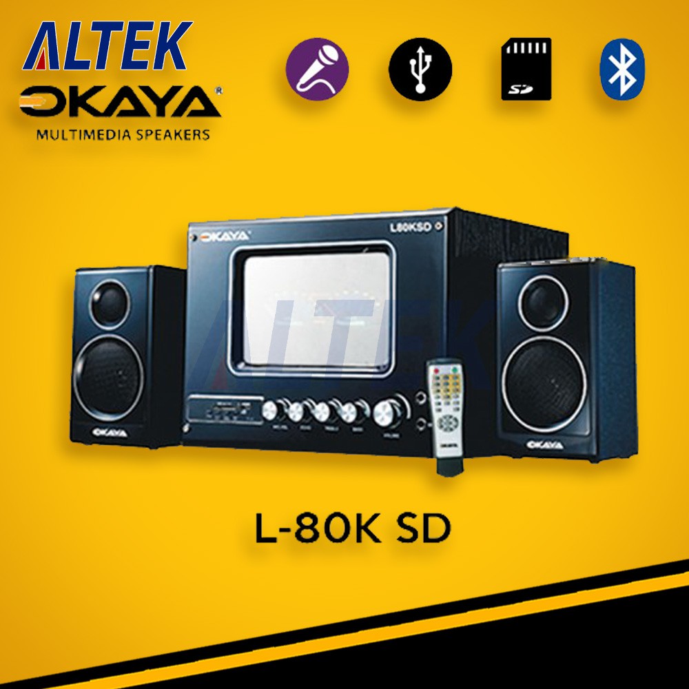 Speaker Aktif Subwoofer OKAYA L-80K SD 2.1 Channel Karaoke Bagus Berkualitas - SALE