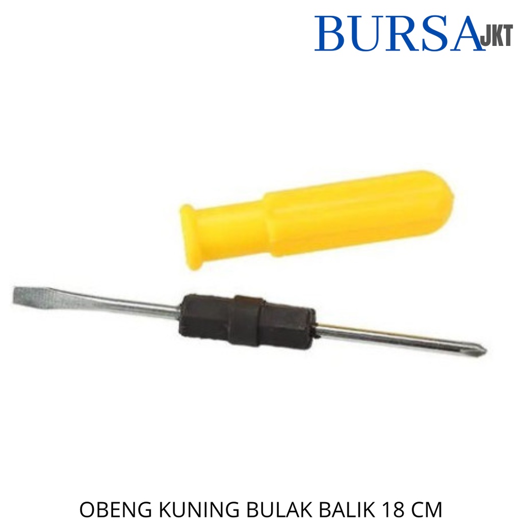 OBENG BULAK BALIK KUNING MULTIFUNGSI 7 INCH GAGANG PLASTIK MIN PLUS