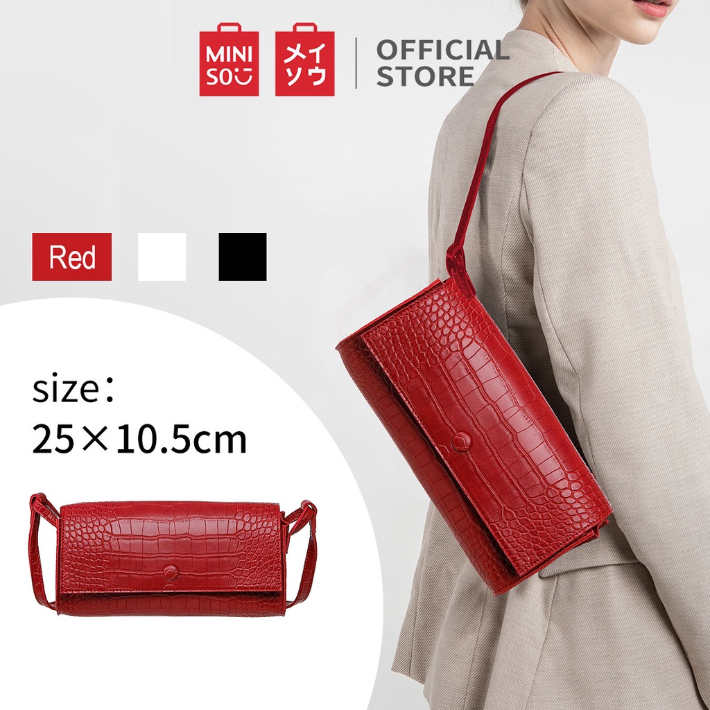 MINISO tas wanita terbaru 2023  kekinian viral Tas Selempang Wanita tas kondangan wanita Sling Bag Kecil Tas Bahu Rantai Simple Cewek Stone-patterned Motif Batu Kulit Shoulder Crossbody Bag Model Terbaru Import Wanita Remaja Anak Perempuan Kekinian Kasual