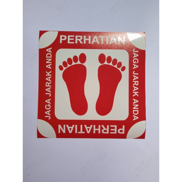 

STIKER PERHATIAN JAGA JARAK MERAH PUTIH 20X20CM