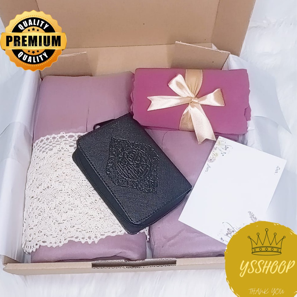 Kado Pernikahan mukena free box  PAKET D MUKENA /  Hampers Mukenah Untuk Kado Pernikahan Ulang Tahun